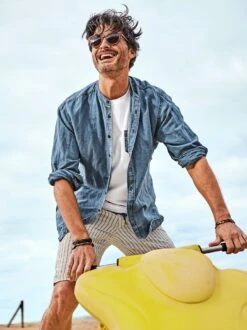 Viel-Flachs-Jeanshemd -Modekleidung Geschäft EC10 4927 DE