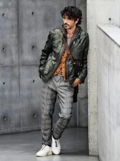 Hausboot-Lederjacke -Modekleidung Geschäft EC24 6120 DF