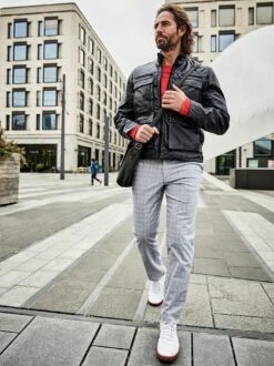 Glencheck-Chino -Modekleidung Geschäft EC24 6144 DD 1