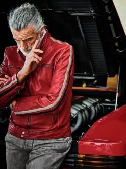 Scuderia-Lederjacke -Modekleidung Geschäft EC24 6303 DE 1