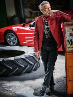 Scuderia-Lederjacke -Modekleidung Geschäft EC24 6303 DF 1