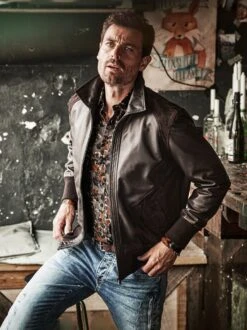 Lederjacke Pub -Modekleidung Geschäft EC24 6611 DC 1