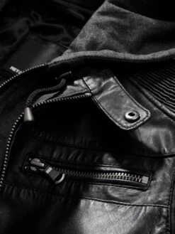 Momentum-Lederjacke -Modekleidung Geschäft EC24 7140 DG 1