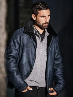 Schaffell-Fliegerjacke -Modekleidung Geschäft EC24 7147 DF 1