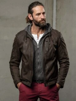 Hausboot-Lederjacke -Modekleidung Geschäft EC24 7667 DA 1