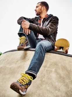 Hausboot-Lederjacke -Modekleidung Geschäft EC24 7667 DC