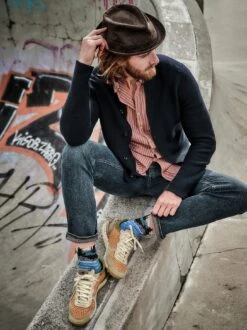 Leder-Trilby -Modekleidung Geschäft EC29 7134 DB 1